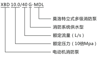 XBD-MDL多级消防泵型号示意