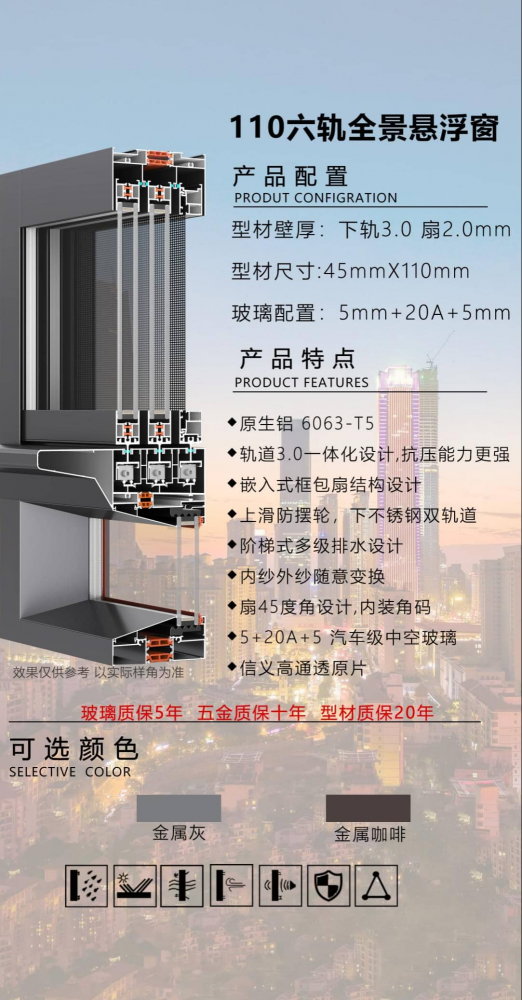 110六軌全景懸浮窗