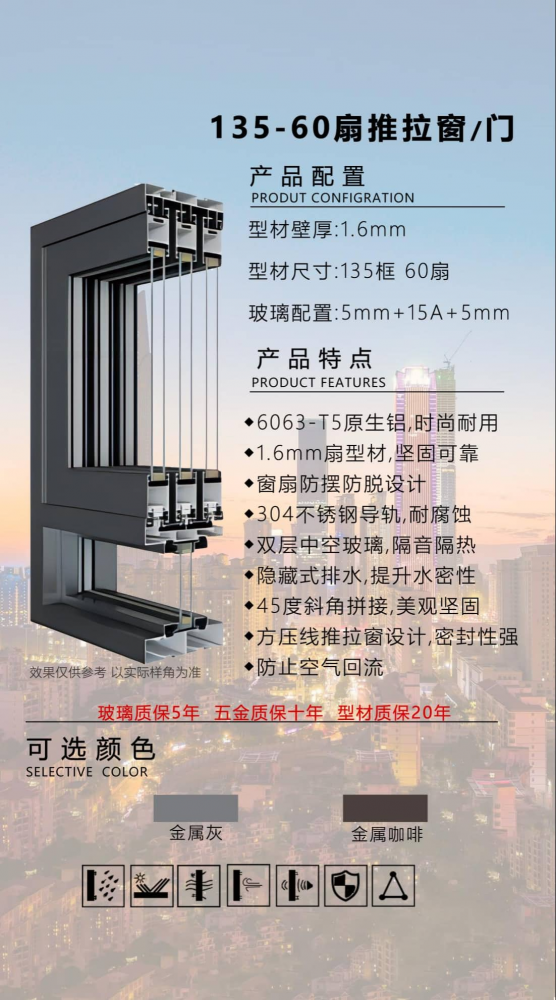 135-60扇推拉窗/門