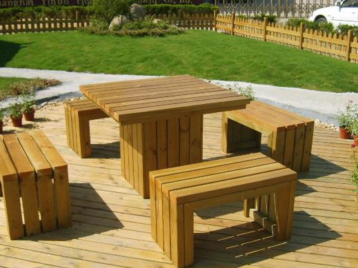 黄 石防腐木桌椅
