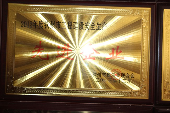 2012年工程建设安全生产先进企业