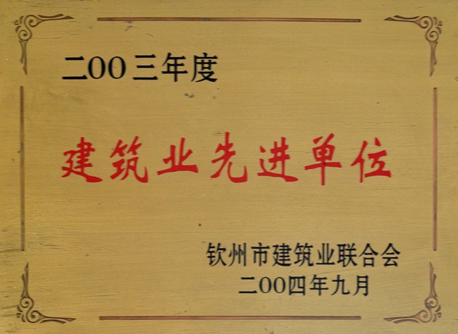 2003年度建筑业建筑先进单位