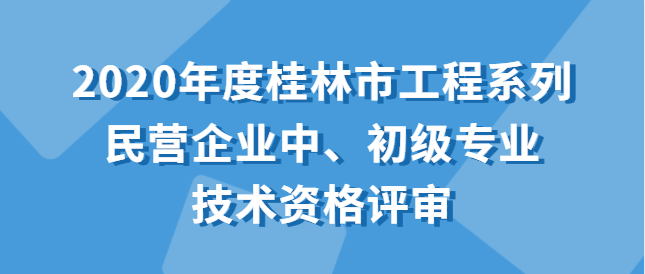 关于开展2020年度桂林市工程系列 民营企业中、初级专业技术资格评审工作的通知