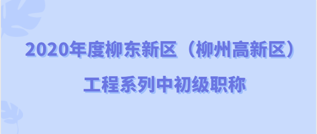 关于申报2020年度柳东新区（柳州高新区） 工程系列中初级职称的通知