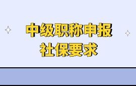 中級職稱申報社保要求,