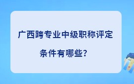 广西跨专业中级职称评定条件,