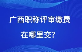 廣西職稱評審繳費在哪里交？