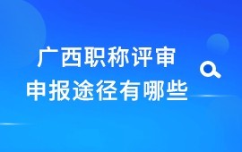 广西职称评审申报途径有哪些？