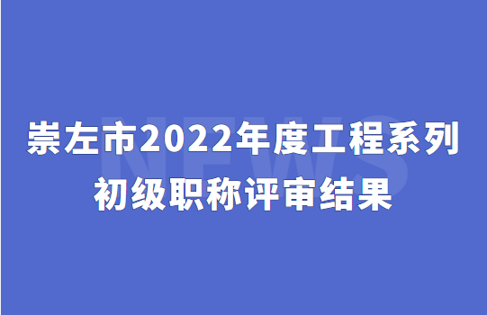 2022崇左工程系列初级职称评审结果,