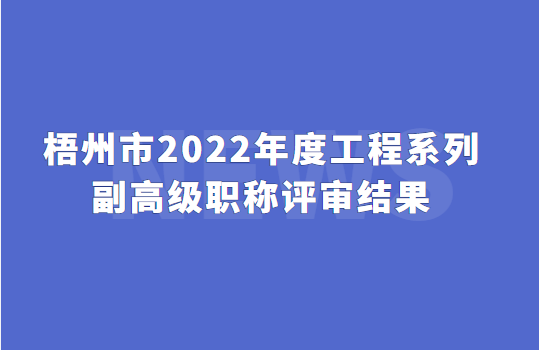 梧州市，2022年度工程系列副高级职称名单（75人）