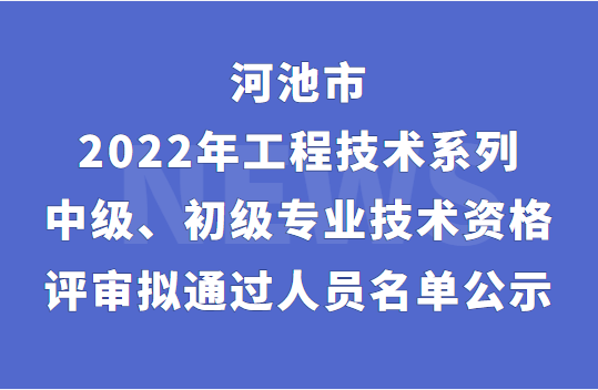 河池2022中級、初級職稱評審名單,