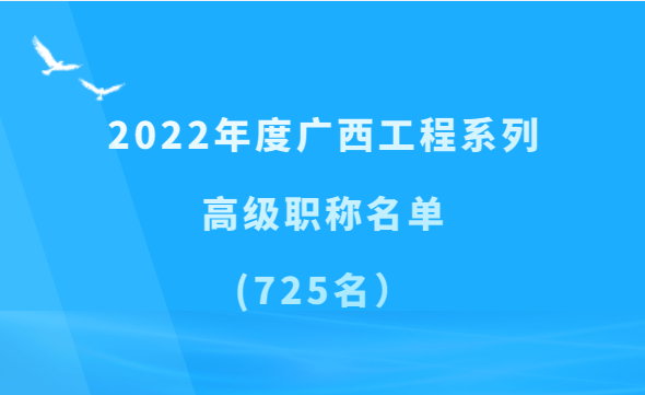 2022年度广西工程系列高级职称名单,