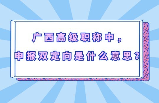 广西高级职称中，申报双定向是什么意思？