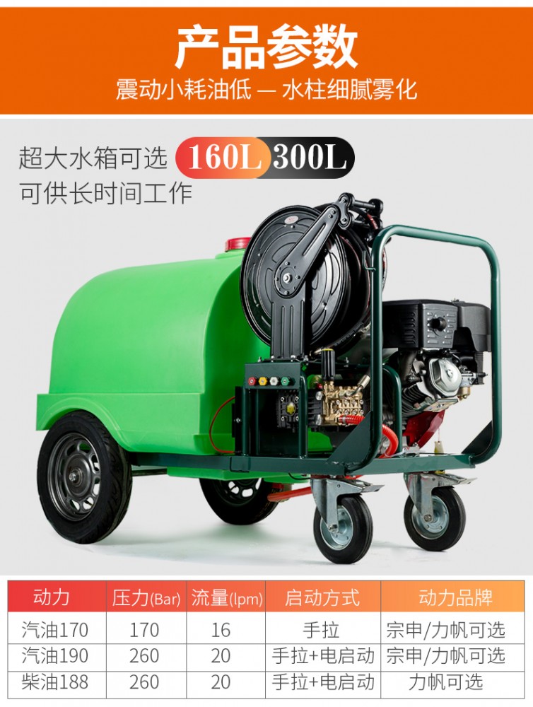 高壓清洗機推車式打藥機移動式帶水箱清洗機11