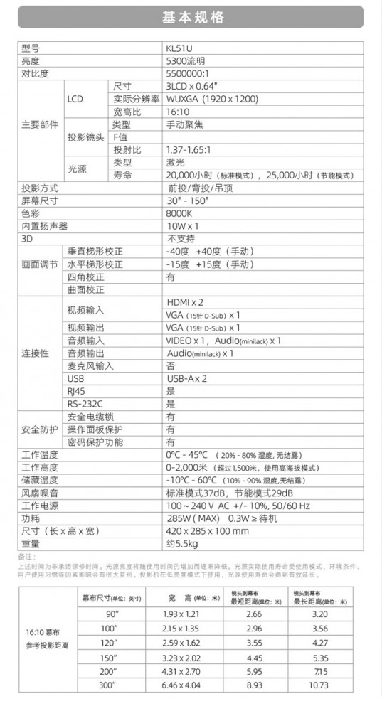 藍勝卡頓 kadenlan KL51U LCD激光投影機4