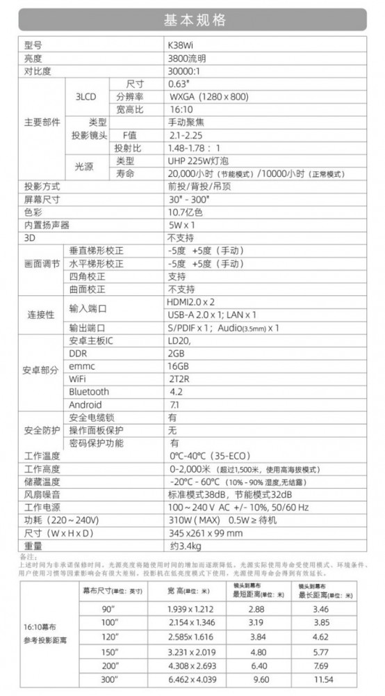 藍(lán)勝卡頓 kadenlan 3LCD商教機(jī) K38Wi燈泡投影機(jī)4