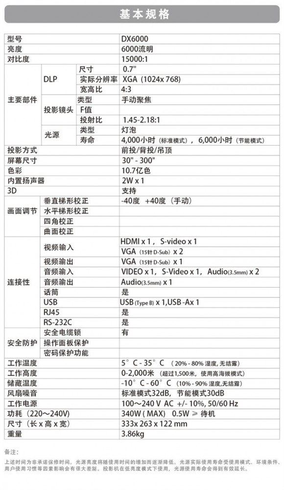 藍(lán)勝卡頓 kadenlan DLP商教投影機(jī) DX6000燈泡投影機(jī)4