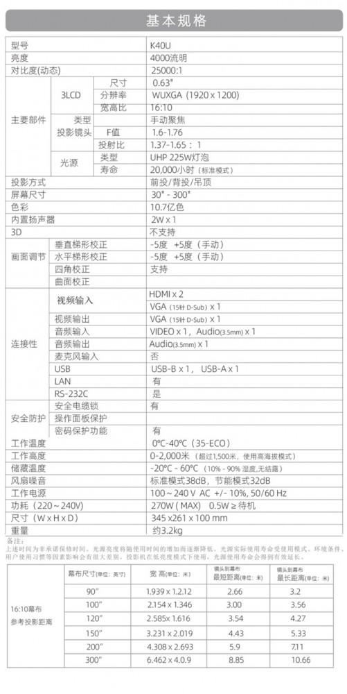 藍(lán)勝卡頓 kadenlan 3LCD商教機(jī) K40U 燈泡投影機(jī)4