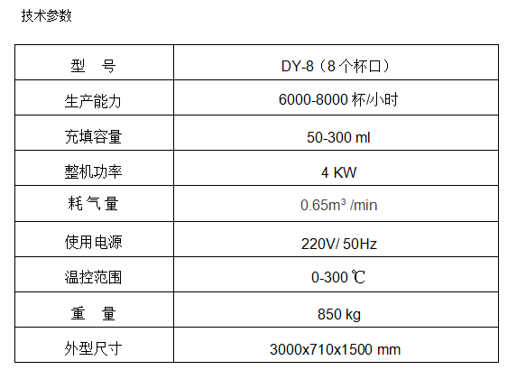 龜苓膏灌裝封口機技術(shù)參數